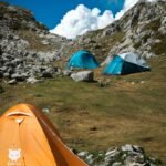 tents on a rocky hillside